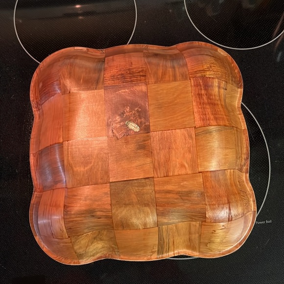 Vintage weave woven serving bowl - Picture 3 of 4